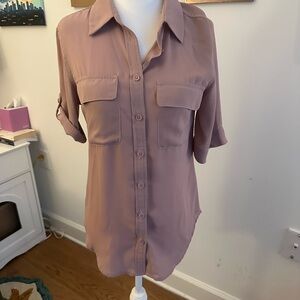 Lulu's Mauve Button-Up Blouse